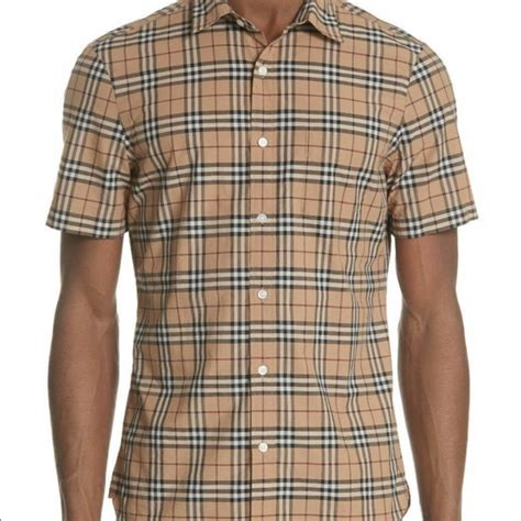 burberry 3 4 sleeve top|Burberry short sleeve button up.